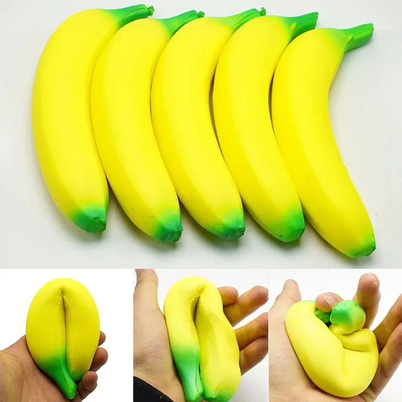 Banana Squishy – Realistic PU Foam Fruit Squeeze Toy