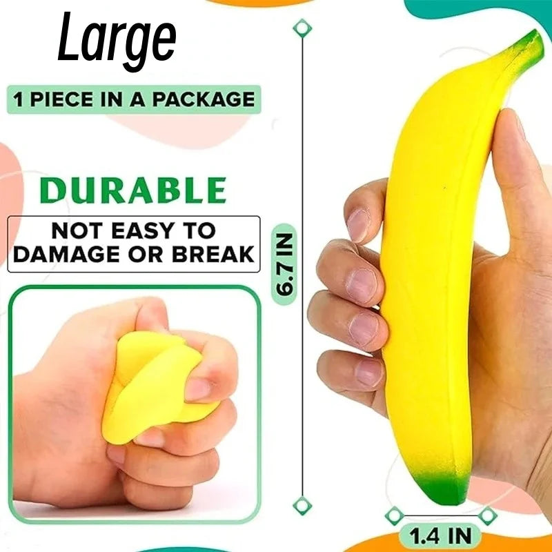 Banana Squishy – Realistic PU Foam Fruit Squeeze Toy