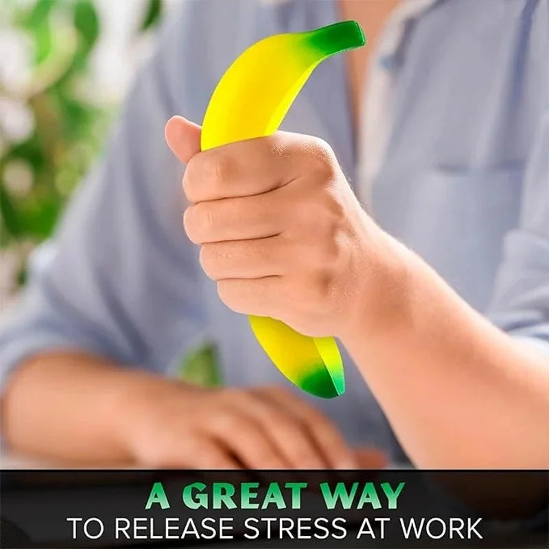 Banana Squishy – Realistic PU Foam Fruit Squeeze Toy