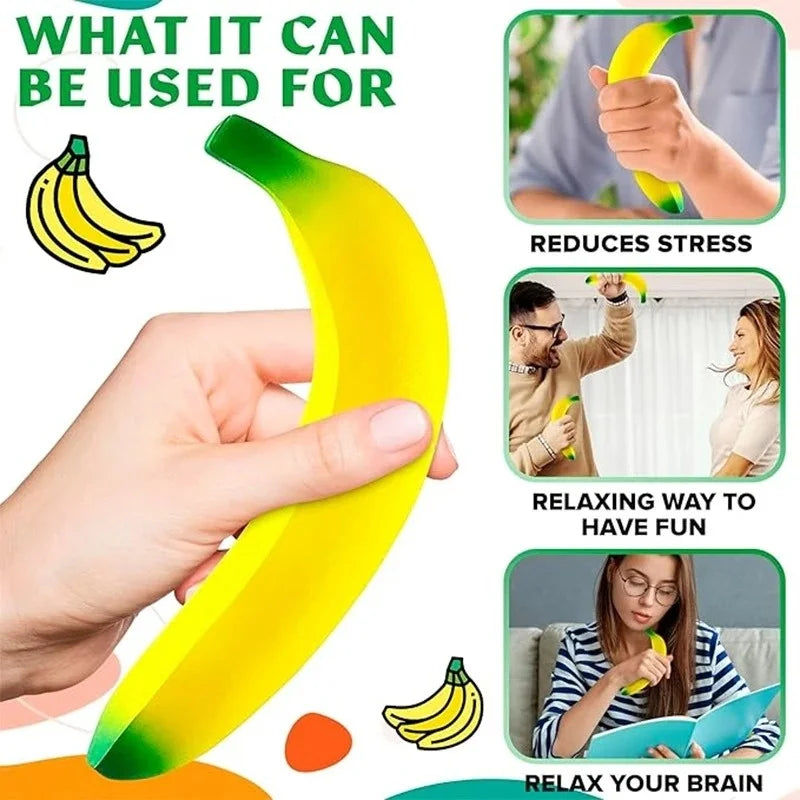 Banana Squishy – Realistic PU Foam Fruit Squeeze Toy