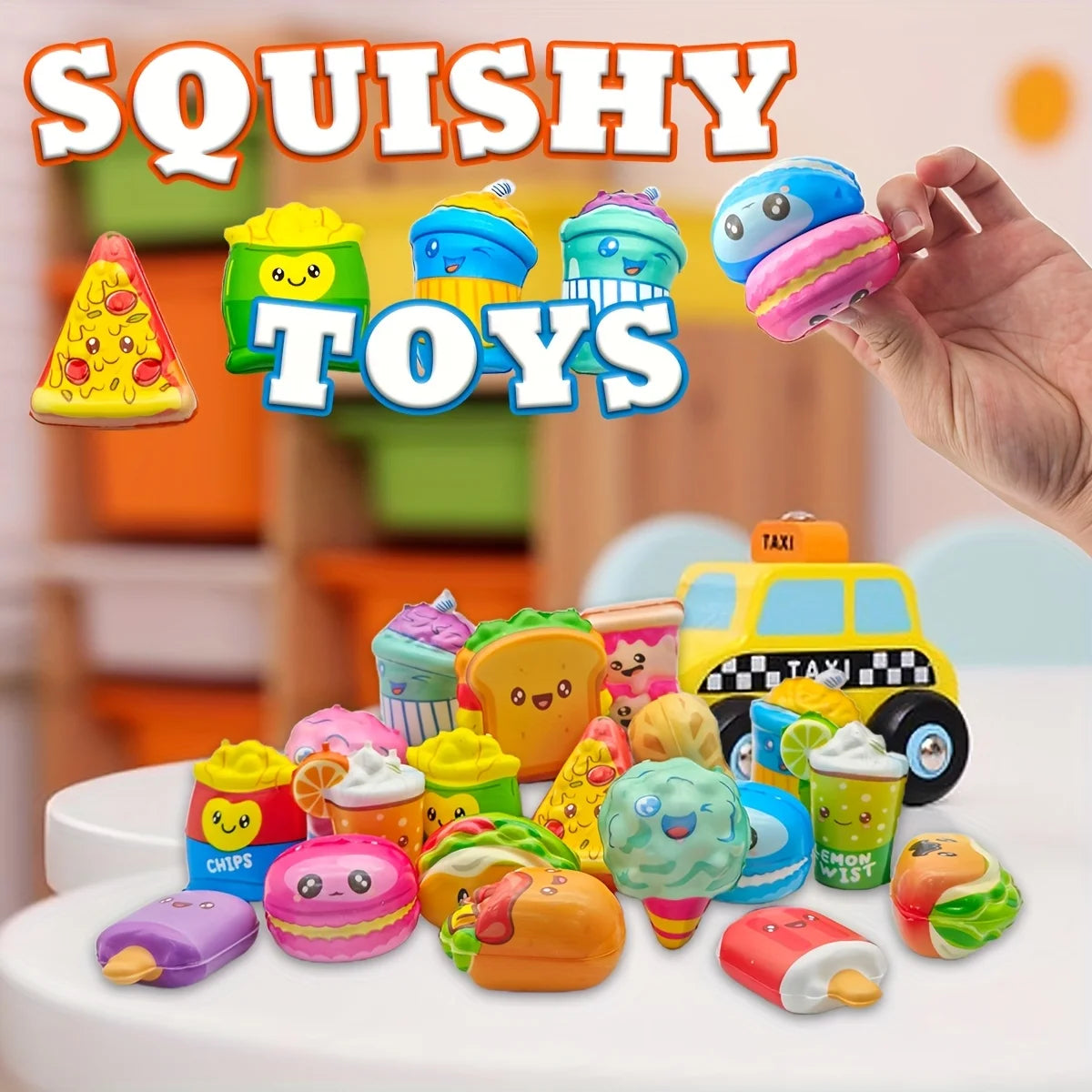 Mini Squishy Toy Pack – 12pcs Slow-Rising Food & Fries Squishies