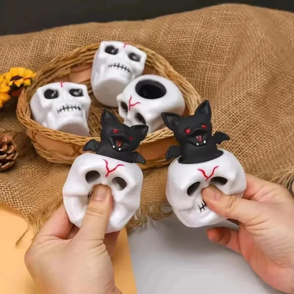 Halloween Skull Squishy Stress Ball – Novelty Fidget Toy