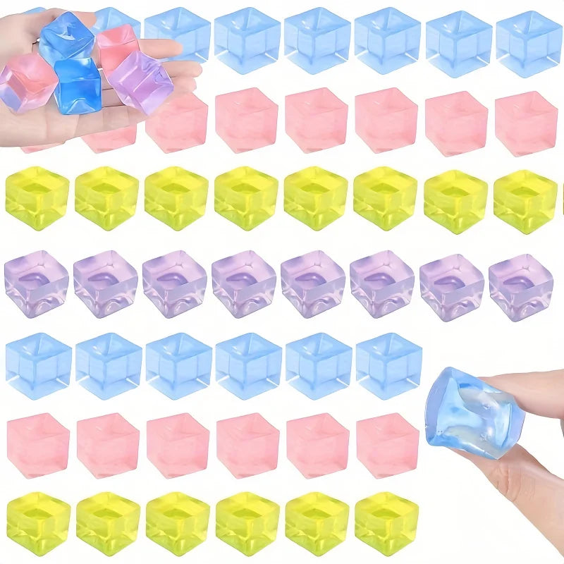 Mini Ice Cube Squishy 15-Pack – Stress Relief Toy Set