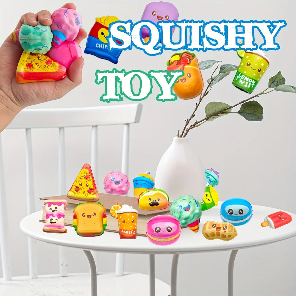 Mini Squishy Toy Pack – 12pcs Slow-Rising Food & Fries Squishies