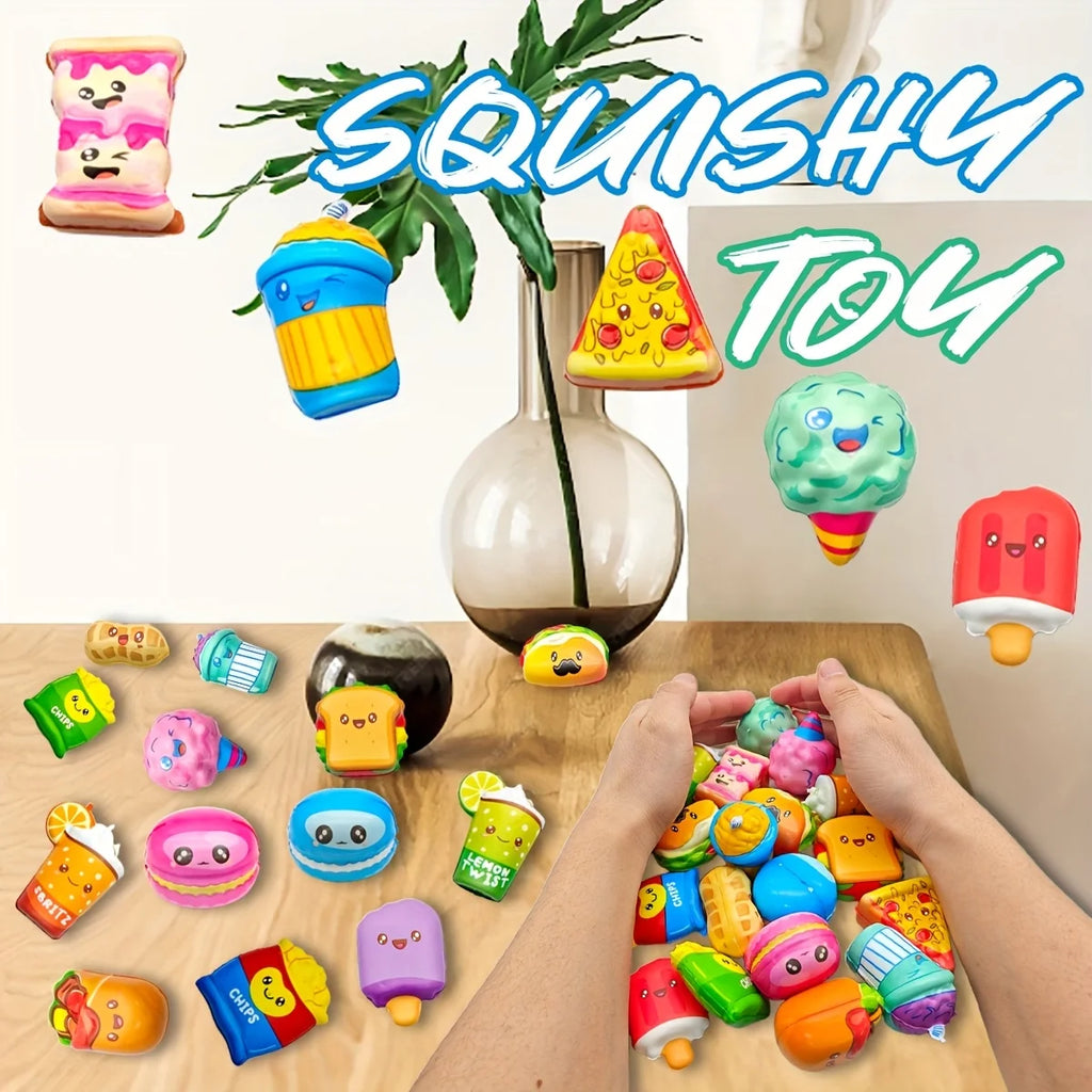 Mini Squishy Toy Pack – 12pcs Slow-Rising Food & Fries Squishies